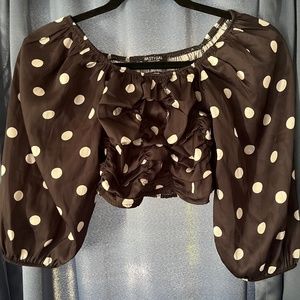 Ruched Polka Dot blouse